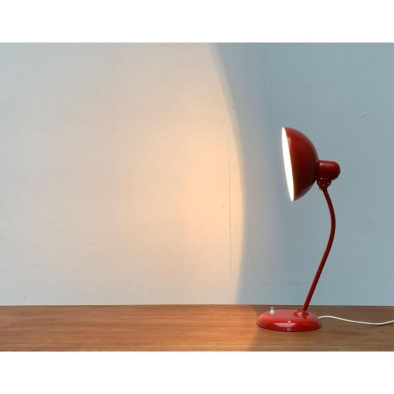 Mid-Century German Red 6556 Table Lamp by Christian Dell for Kaiser Idell, 1960s For Sale 2