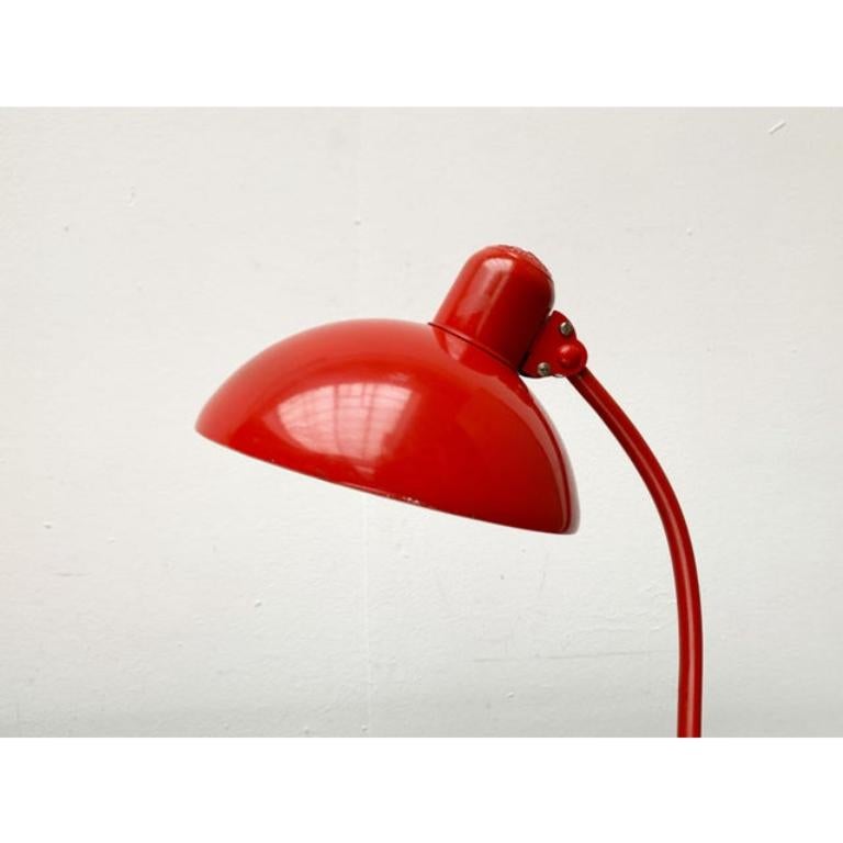 Mid-Century German Red 6556 Table Lamp by Christian Dell for Kaiser Idell, 1960s For Sale 3