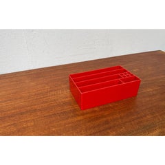 Mid-Century German Red Space Age Desk Utensilo from Quandt Hamburg, 1960s
