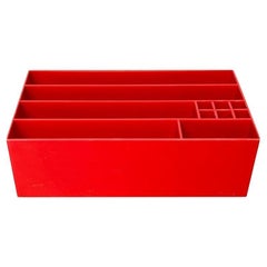Mid-Century German Red Space Age Desk Utensilo from Quandt Hamburg, 1960s