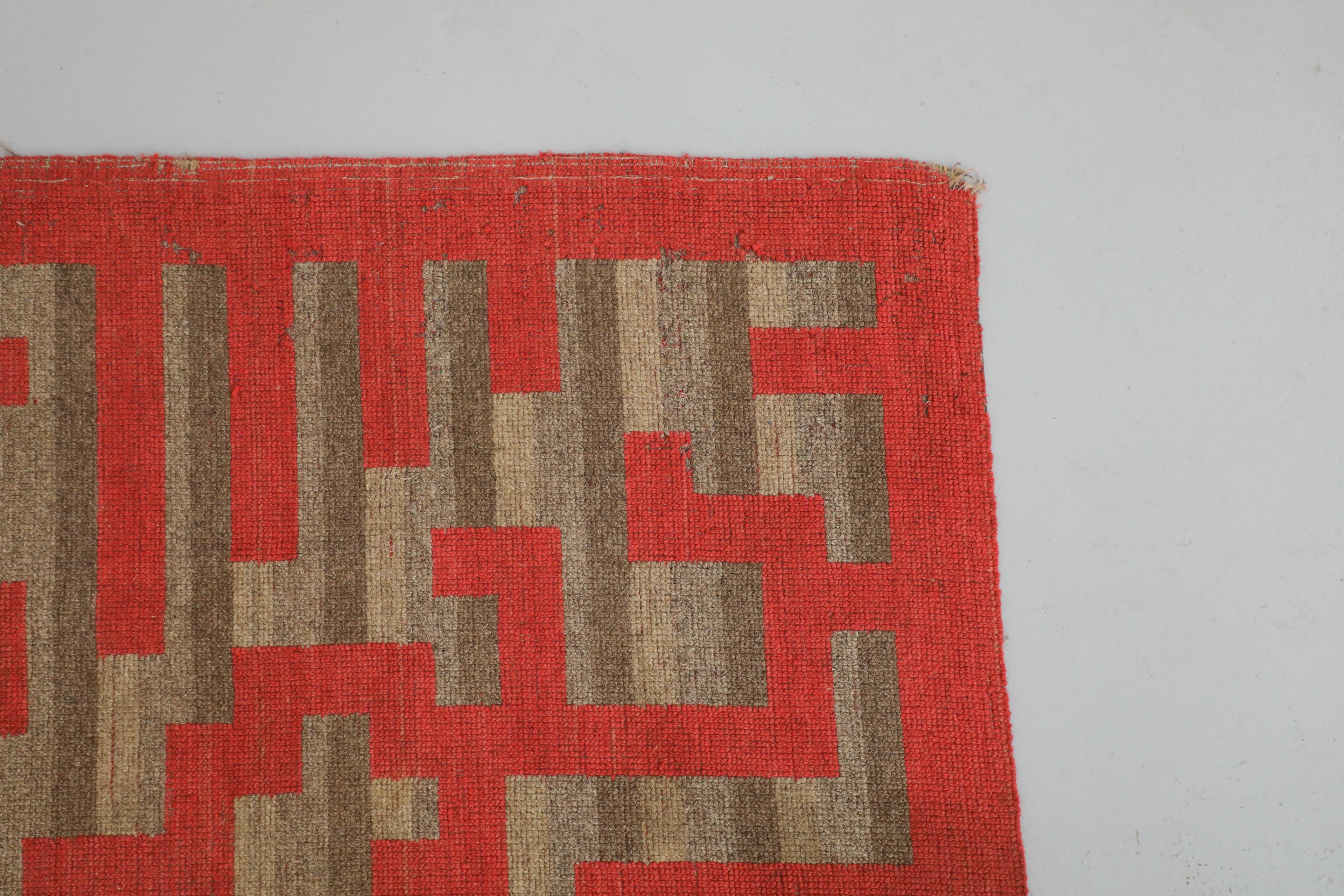 Mid-Century German Schäffler Wool Carpet with Geometric Pattern 10