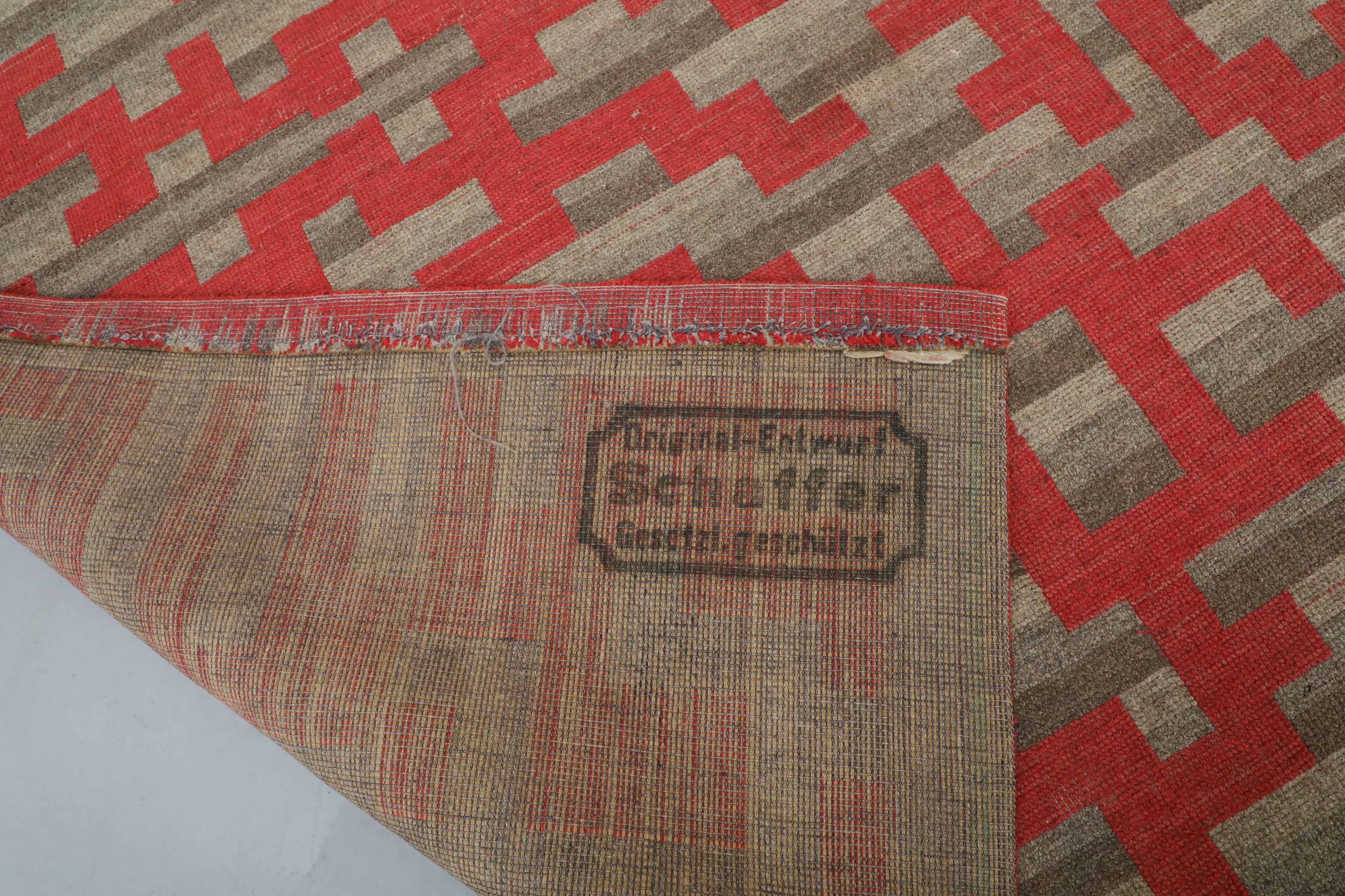 20th Century Mid-Century German Schäffler Wool Carpet with Geometric Pattern