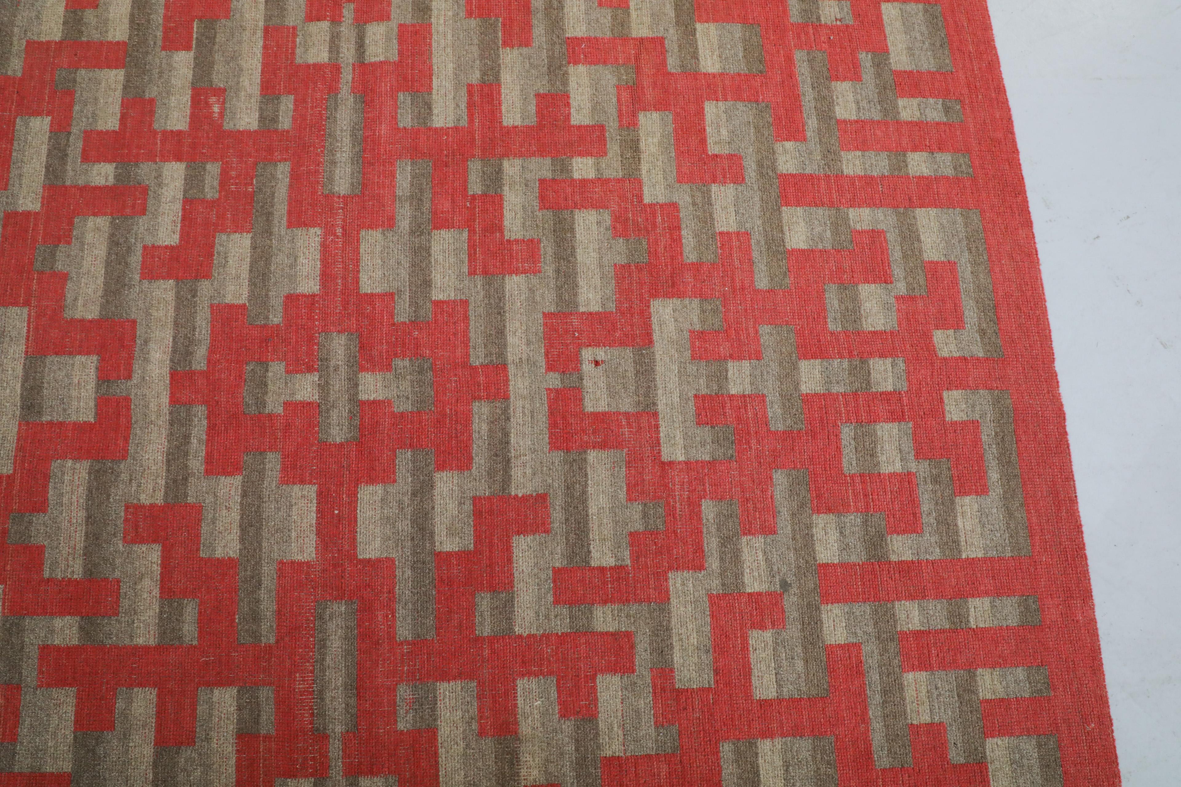 Mid-Century German Schäffler Wool Carpet with Geometric Pattern 4