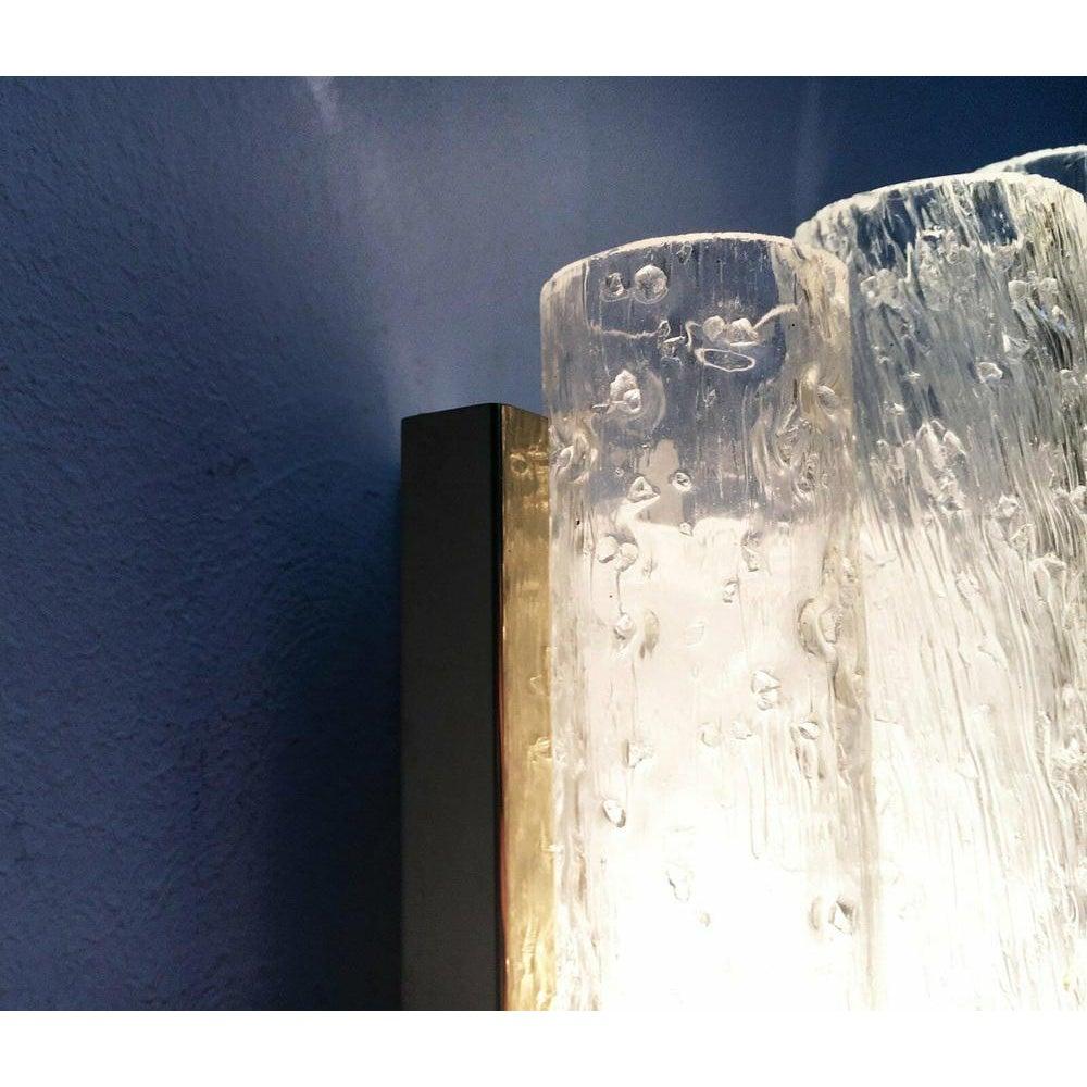 Lámpara alemana de mediados de siglo en latón y cristal de Doria Leuchten, años 60 en venta 4