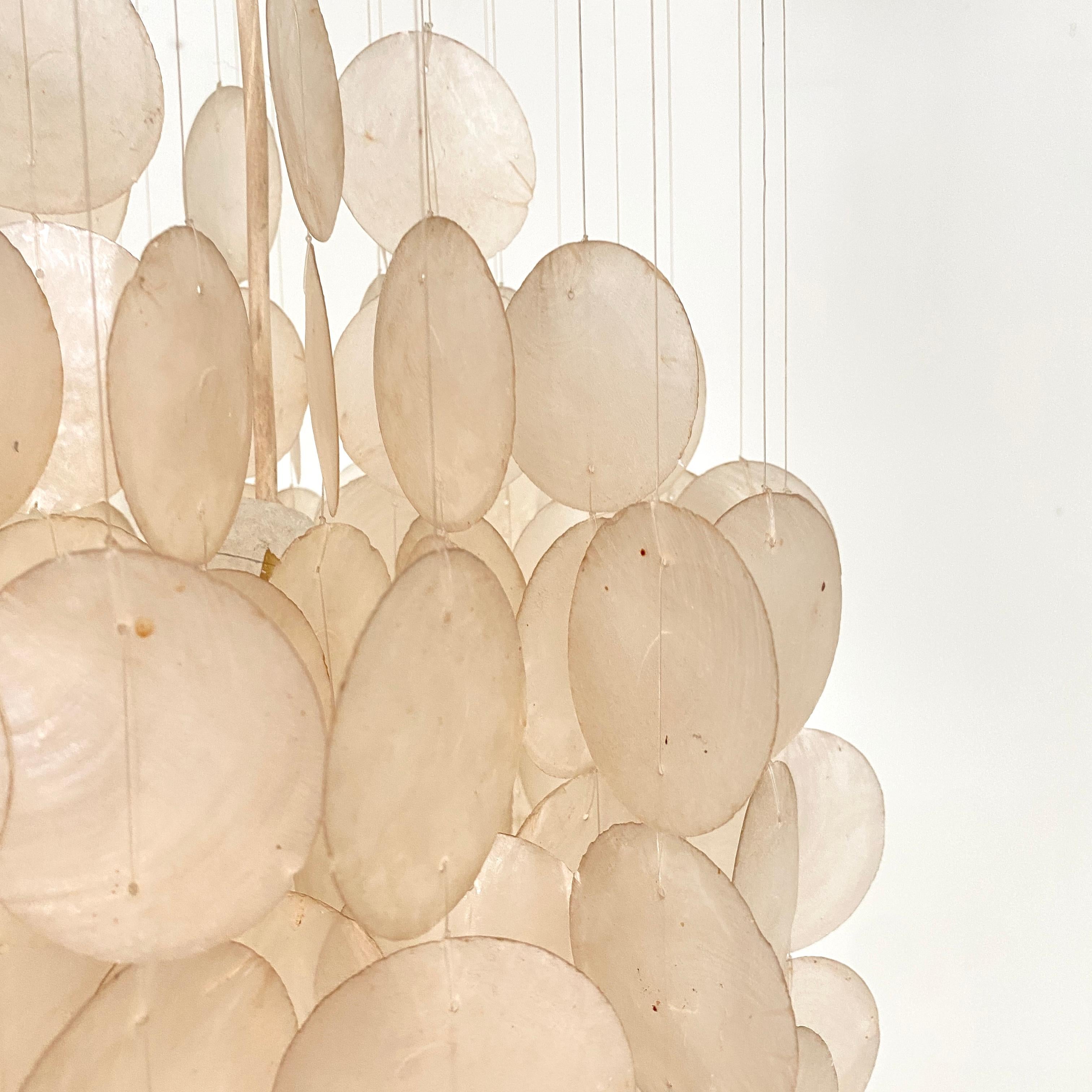 Mid Century German Seashell Pendant Lamp with Mother of Pearl Flakes, 1970s 7