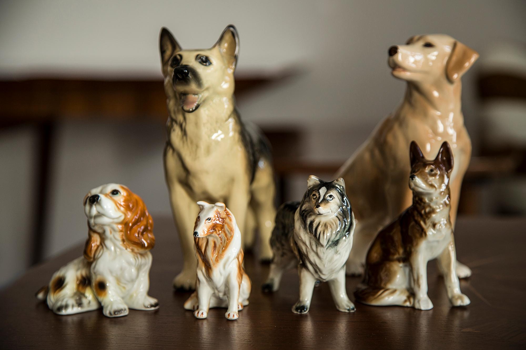 English Midcentury German Shepherd Ceramic Dog Sculpture, Europe, 1960s For Sale