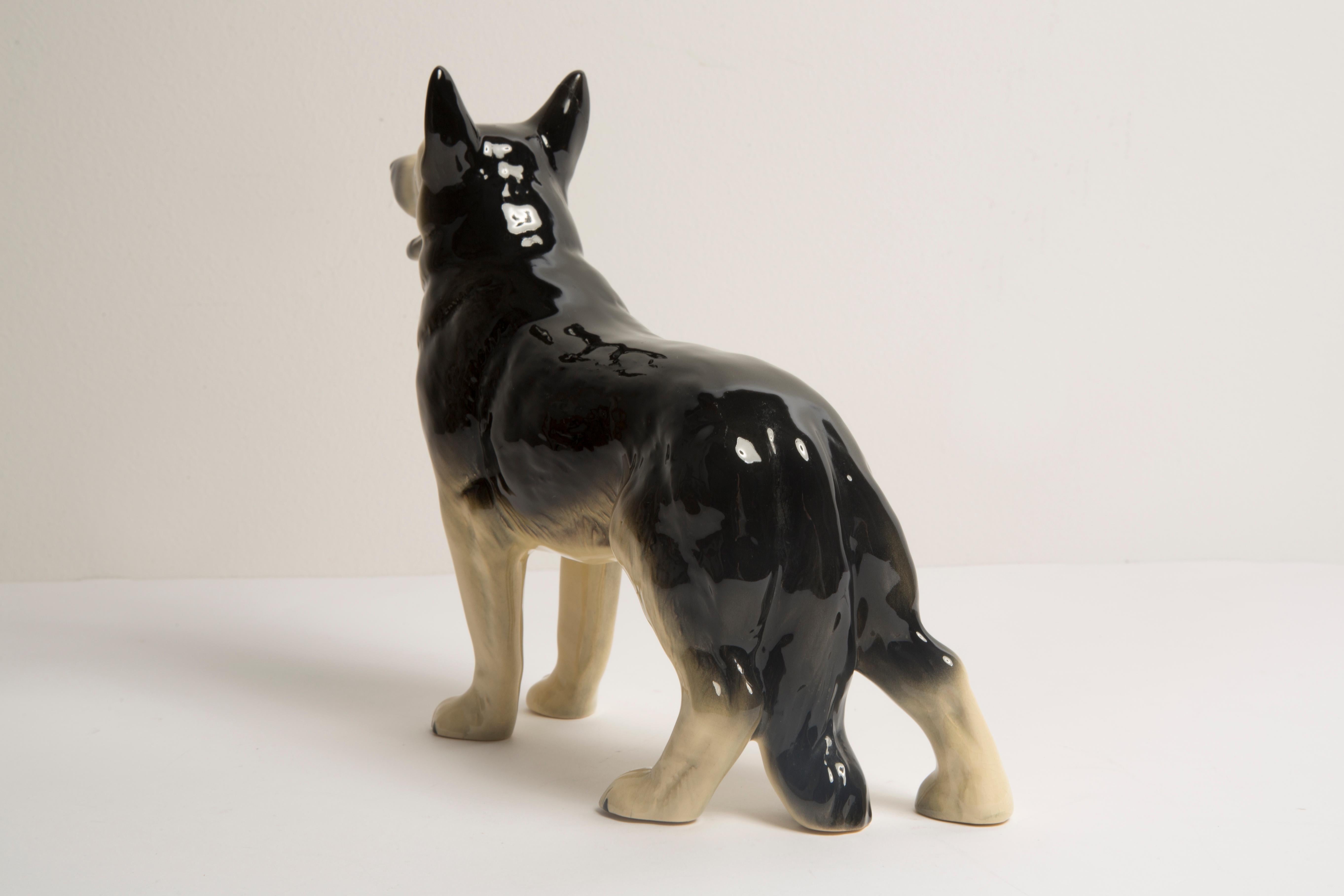 Midcentury German Shepherd Ceramic Dog Sculpture, Europe, 1960s For Sale 1