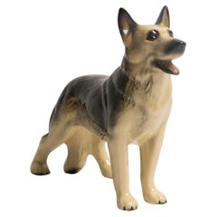 Midcentury German Shepherd Ceramic Dog Sculpture, Europe, 1960s