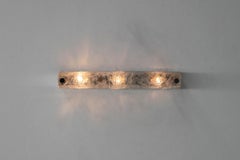 Mid-Century German Slender Linear Slumped Glass Sconce by Hillebrand Leuchten