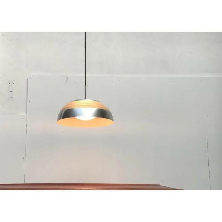 Lampada a sospensione in alluminio e vetro di Doria, anni '60, Germania, metà del secolo scorso. in vendita 5
