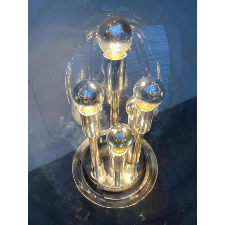 Allemand Lampadaire Space A Space Ball and Planet en chrome et verre, années 1960 en vente