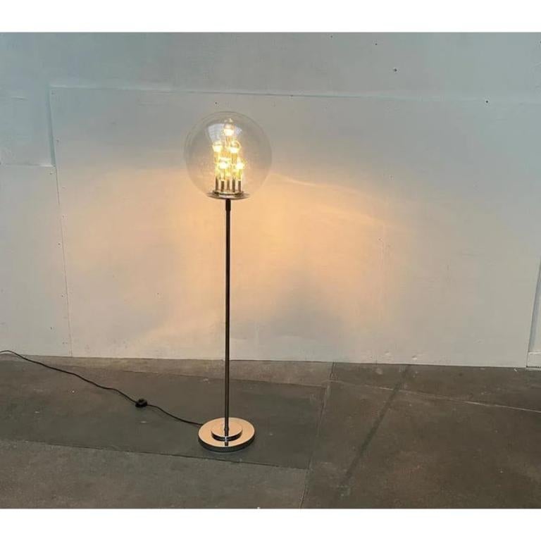 20ième siècle Lampadaire Space A Space Ball and Planet en chrome et verre, années 1960 en vente