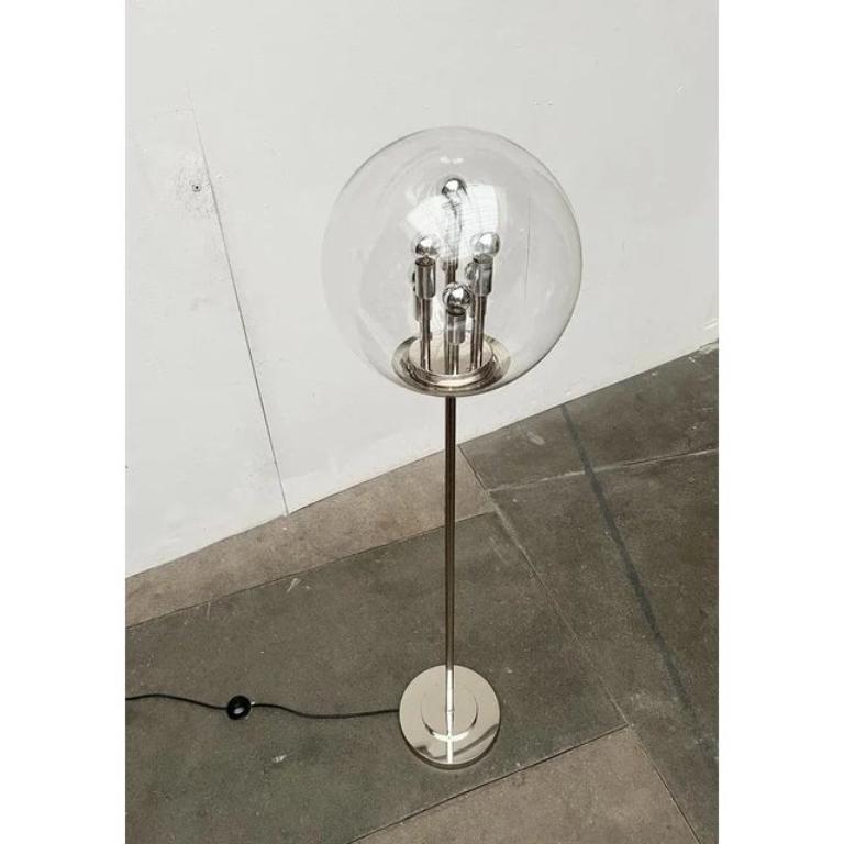 Métal Lampadaire Space A Space Ball and Planet en chrome et verre, années 1960 en vente