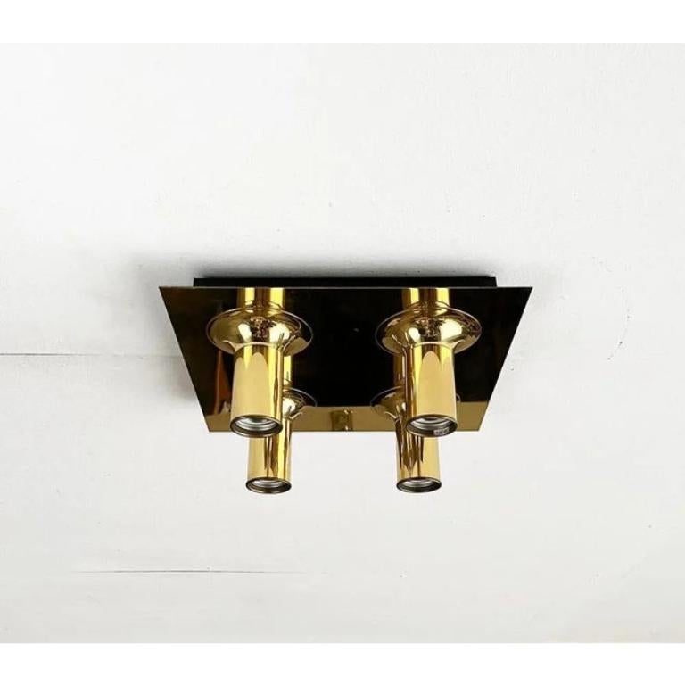 Lámpara de techo o de pared de latón de la era espacial alemana de mediados de siglo de Cosack, años 60 Metal en venta