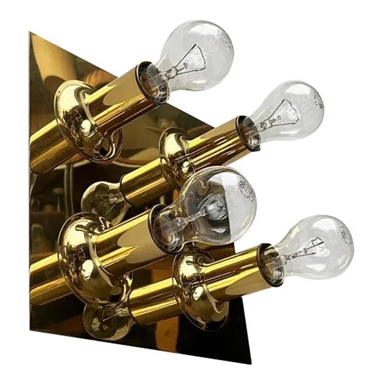 Mid-Century German Space Age Brass Ceiling or Wall Lamp from Cosack, 1960s