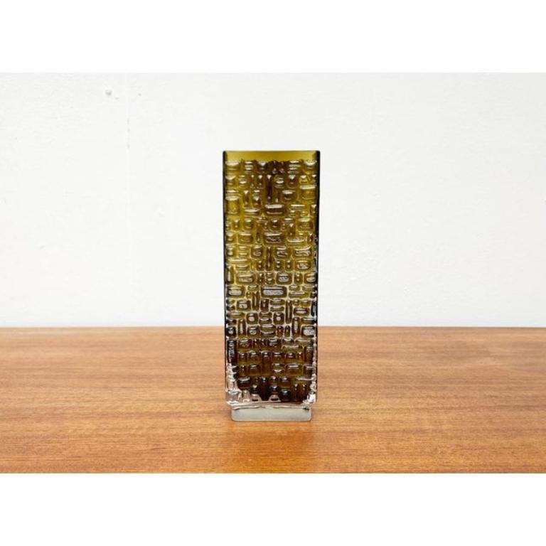 Brutalistische Mid-Century-Vase aus deutschem Raumfahrtzeitalter aus Blasenglas von Emil Funke, 1960er Jahre im Angebot 4