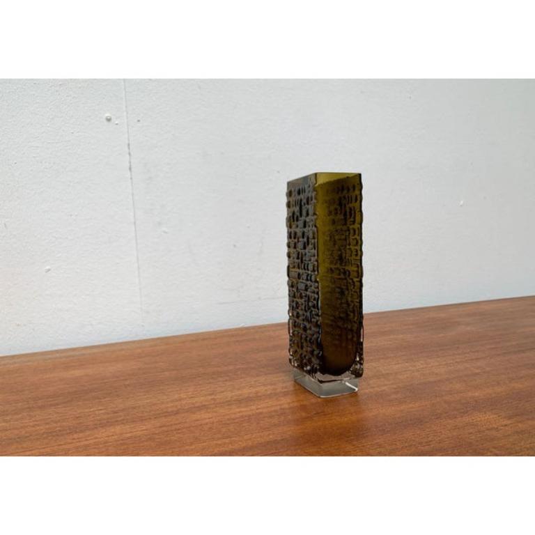Brutalistische Mid-Century-Vase aus deutschem Raumfahrtzeitalter aus Blasenglas von Emil Funke, 1960er Jahre im Angebot 5
