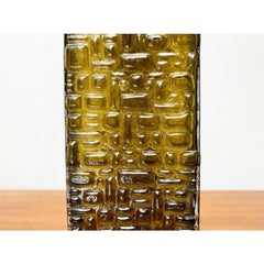 Jarrón de cristal burbuja Brutalista de la Era Espacial Alemana de mediados de siglo por Emil Funke, años 60