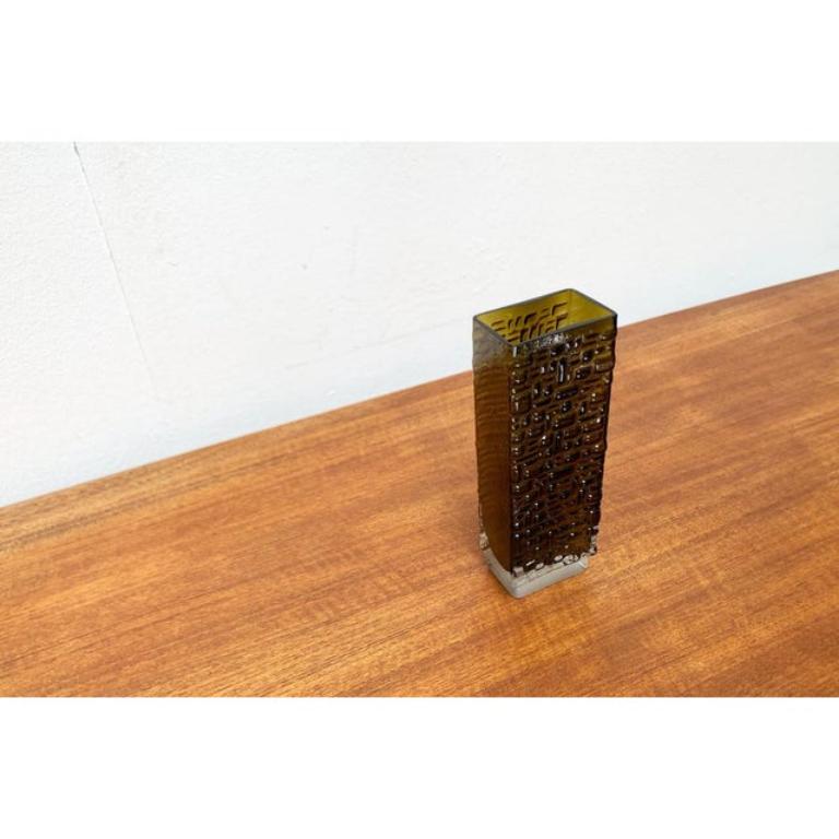 Brutalistische Mid-Century-Vase aus deutschem Raumfahrtzeitalter aus Blasenglas von Emil Funke, 1960er Jahre (20. Jahrhundert) im Angebot