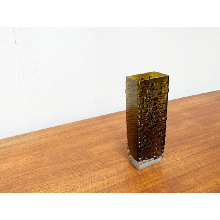 Brutalistische Mid-Century-Vase aus deutschem Raumfahrtzeitalter aus Blasenglas von Emil Funke, 1960er Jahre (Glas) im Angebot