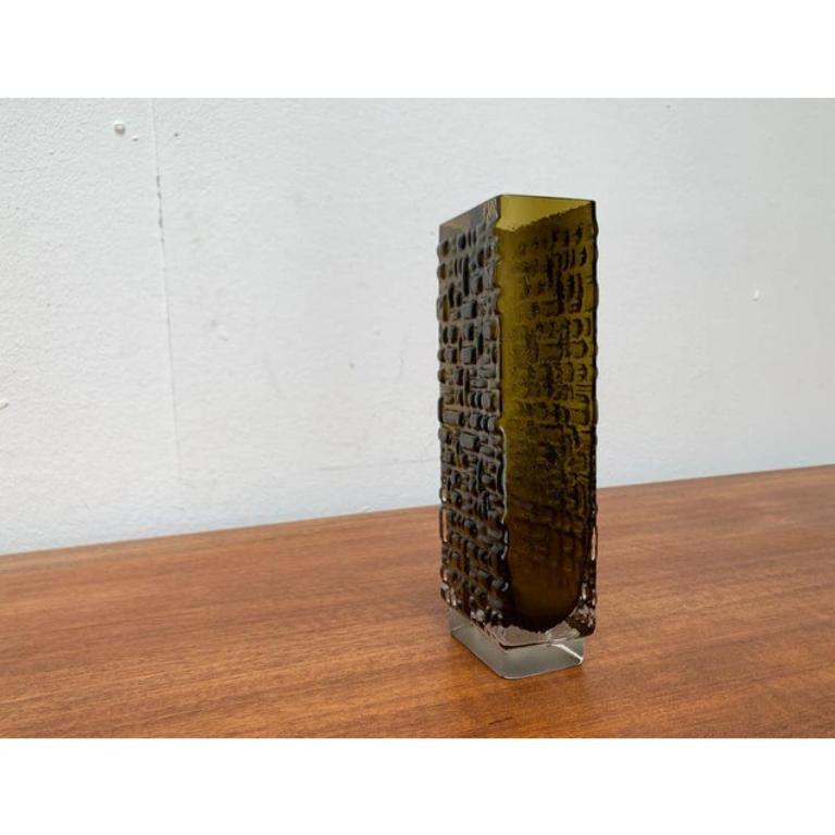 Brutalistische Mid-Century-Vase aus deutschem Raumfahrtzeitalter aus Blasenglas von Emil Funke, 1960er Jahre im Angebot 2