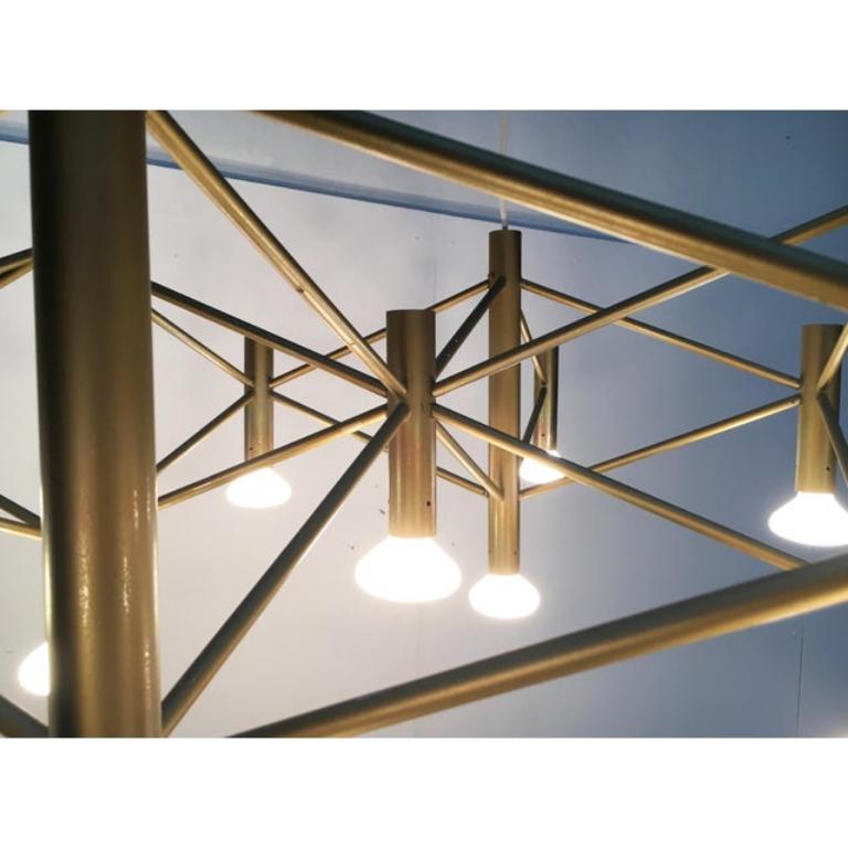 Metallo Lampadario A Space tedesco di metà secolo in vendita