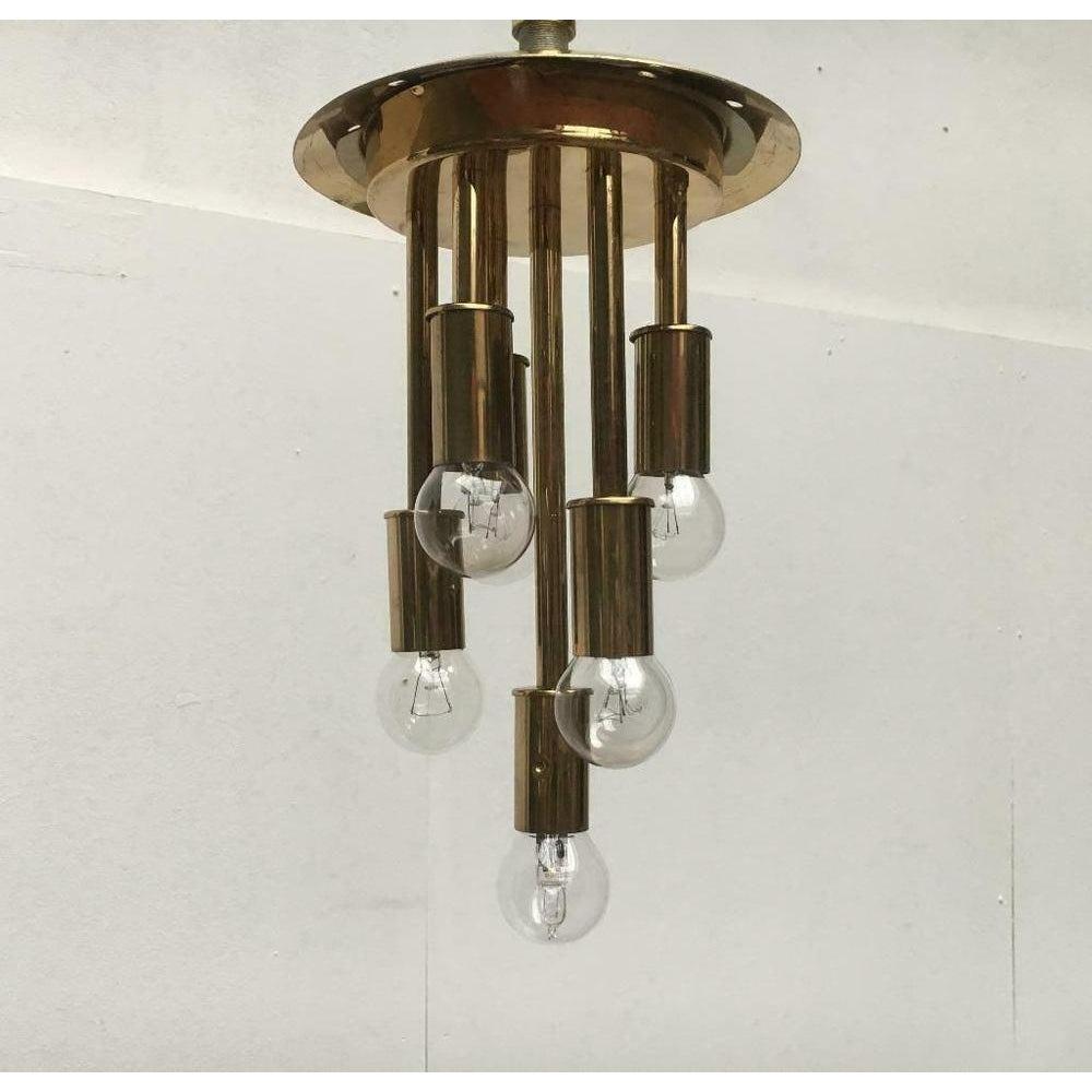 Mid-Century German Space Age Glass and Brass Big Ball Planet Pendant Lamp, 1960s For Sale 3