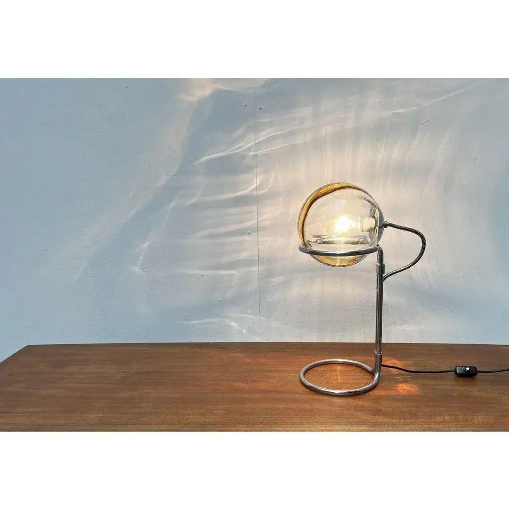 Lampada da tavolo in vetro e cromo Space AGE tedesca di metà secolo, anni '60 in vendita 4