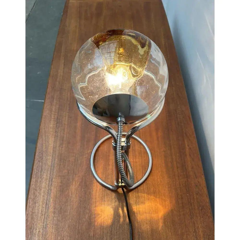 Lampada da tavolo in vetro e cromo Space AGE tedesca di metà secolo, anni '60 in vendita 5