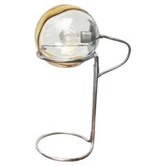 Lampada da tavolo in vetro e cromo Space AGE tedesca di metà secolo, anni '60