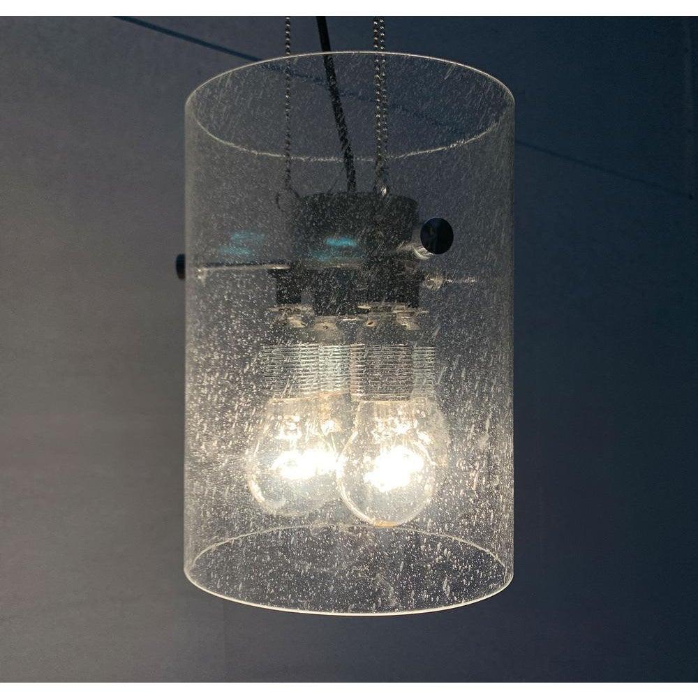 XX secolo Lampada a sospensione in vetro e metallo A Space Age tedesca di metà secolo, anni '60 in vendita