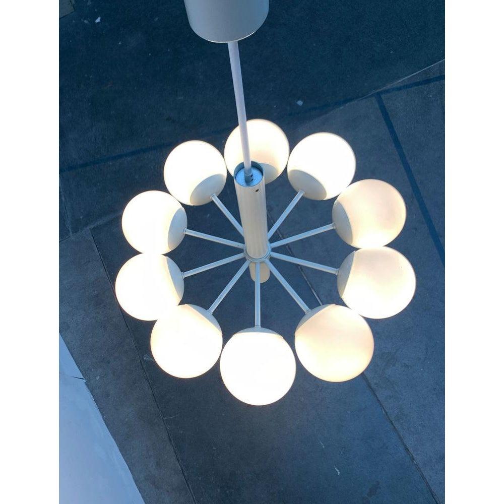 Metallo Lampadario minimalista tedesco di metà secolo di Kaiser Leuchten, 1960 in vendita