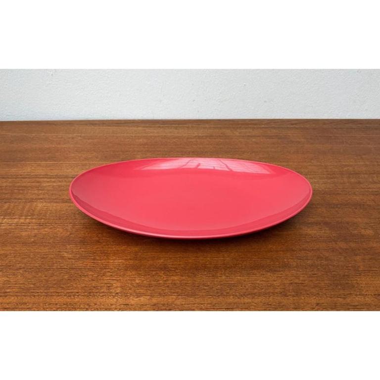 Mid-Century Modern Mid-Century German Space Age Pink Plastic Bowl Plate from Revolit, 1960s For Sale