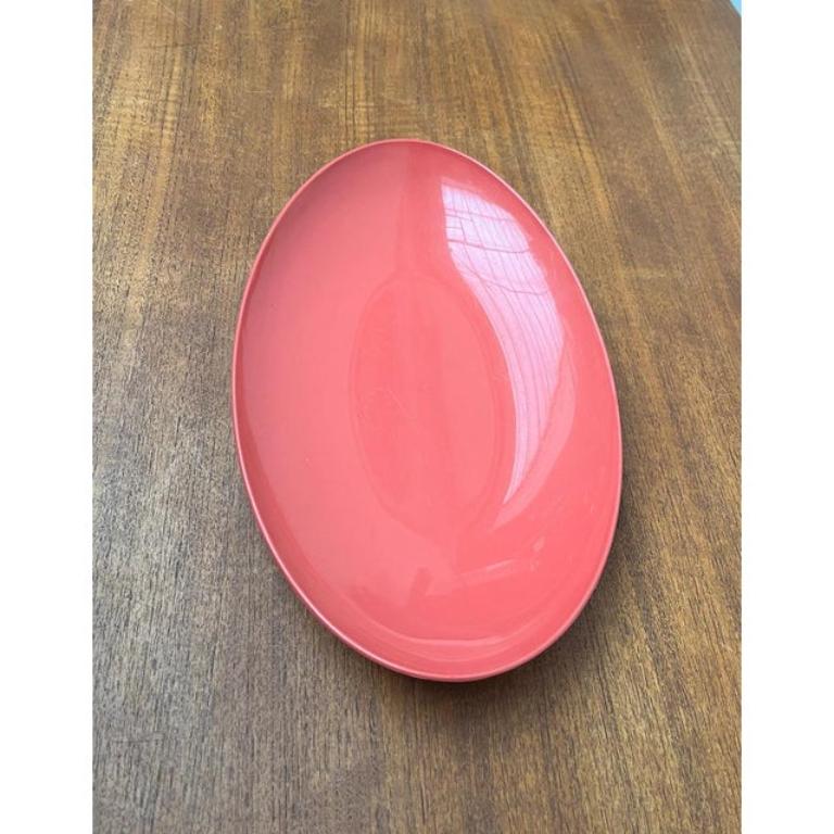 Mid-Century German Space Age Pink Plastic Bowl Plate from Revolit, 1960s In Excellent Condition For Sale In Hamburg, DE