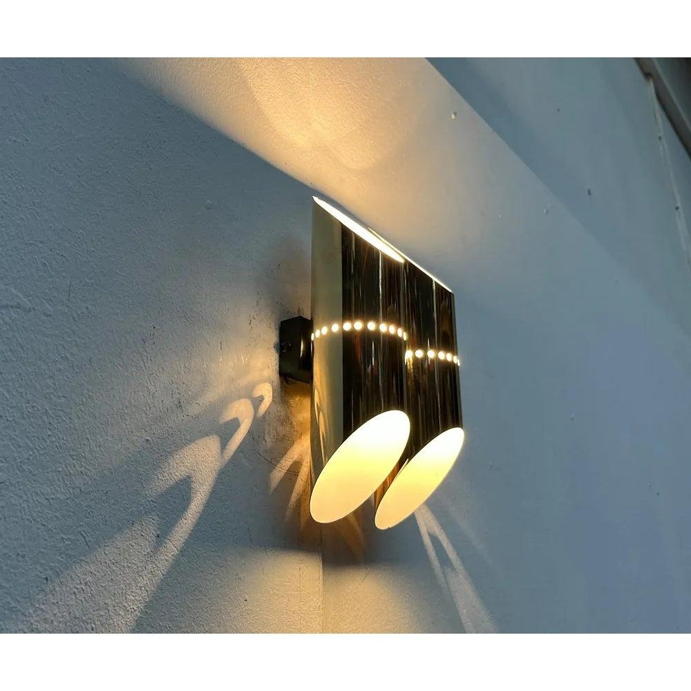 Mid-Century German Space Age Wall Lamp in Brass, 1960s For Sale 4