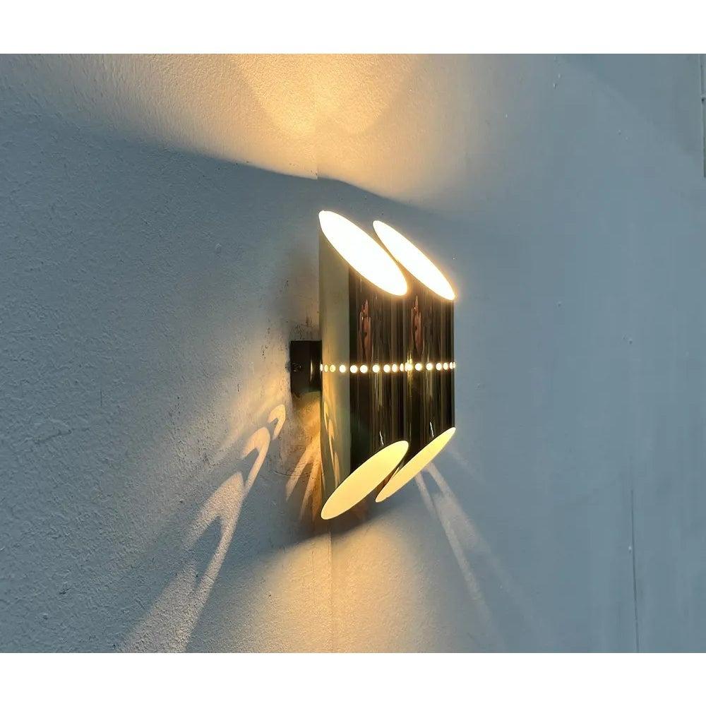 Mid-Century German Space Age Wall Lamp in Brass, 1960s For Sale 5