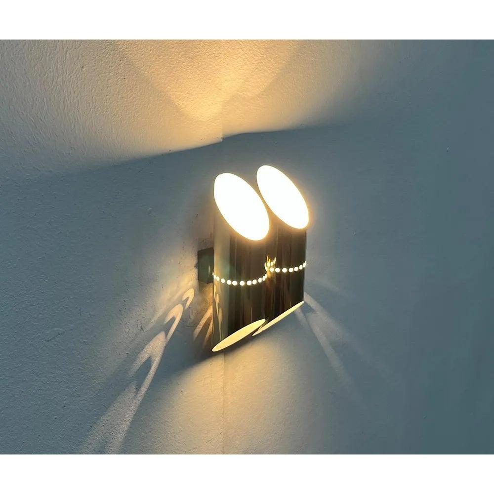 Mid-Century Modern Mid-Century German Space Age Wall Lamp in Brass, 1960s For Sale