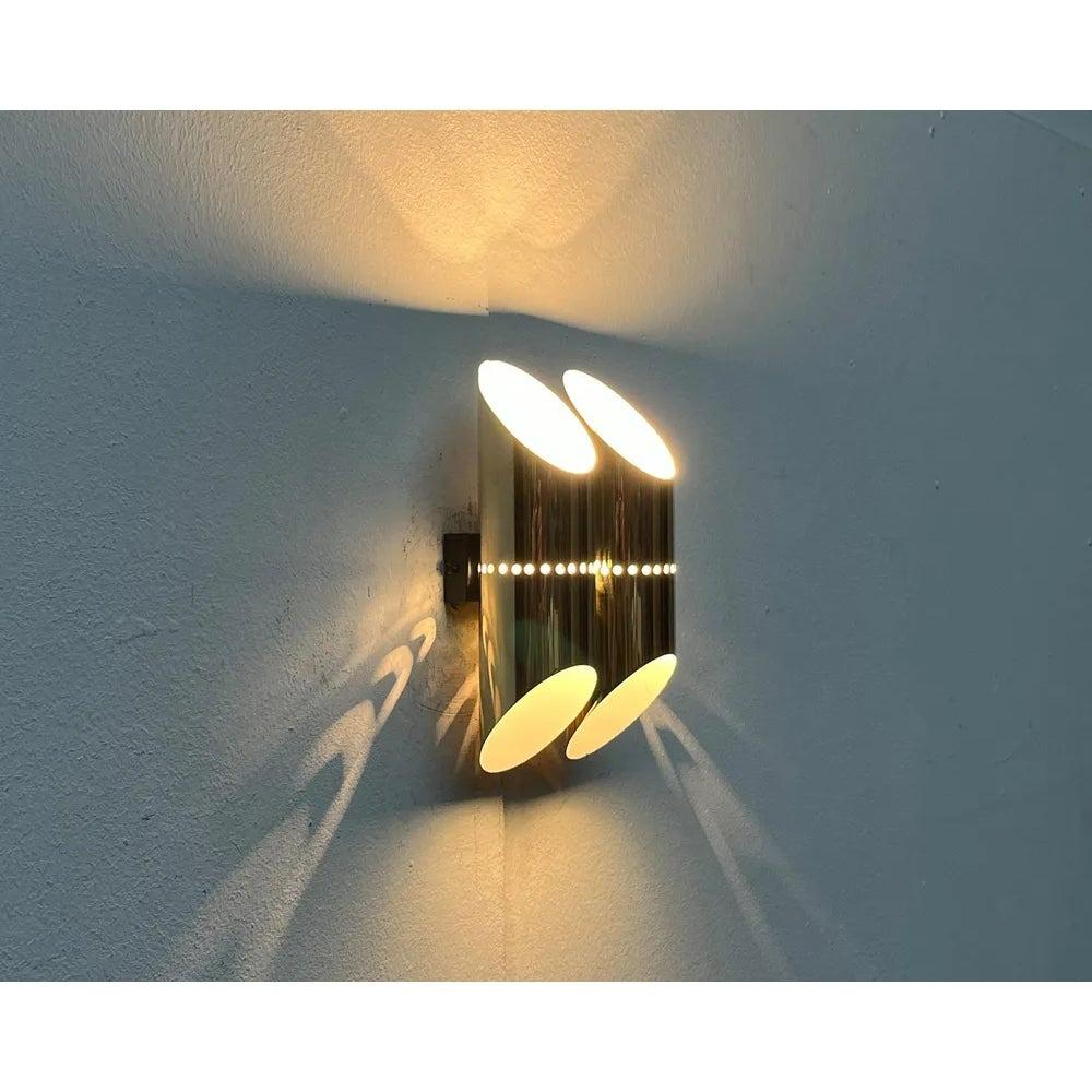 20th Century Mid-Century German Space Age Wall Lamp in Brass, 1960s For Sale