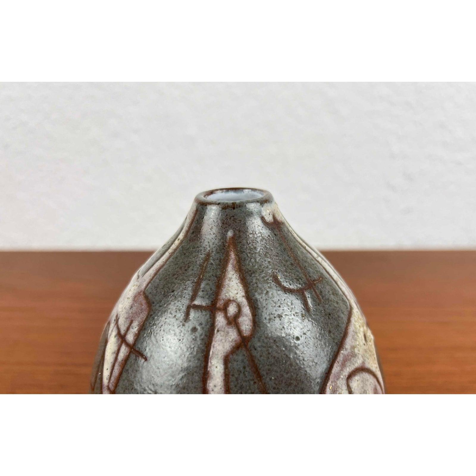 Jarrón artístico de Studio Pottery alemán de mediados de siglo, por Ingrid Fechner-Ahlers, años 60 en venta 3