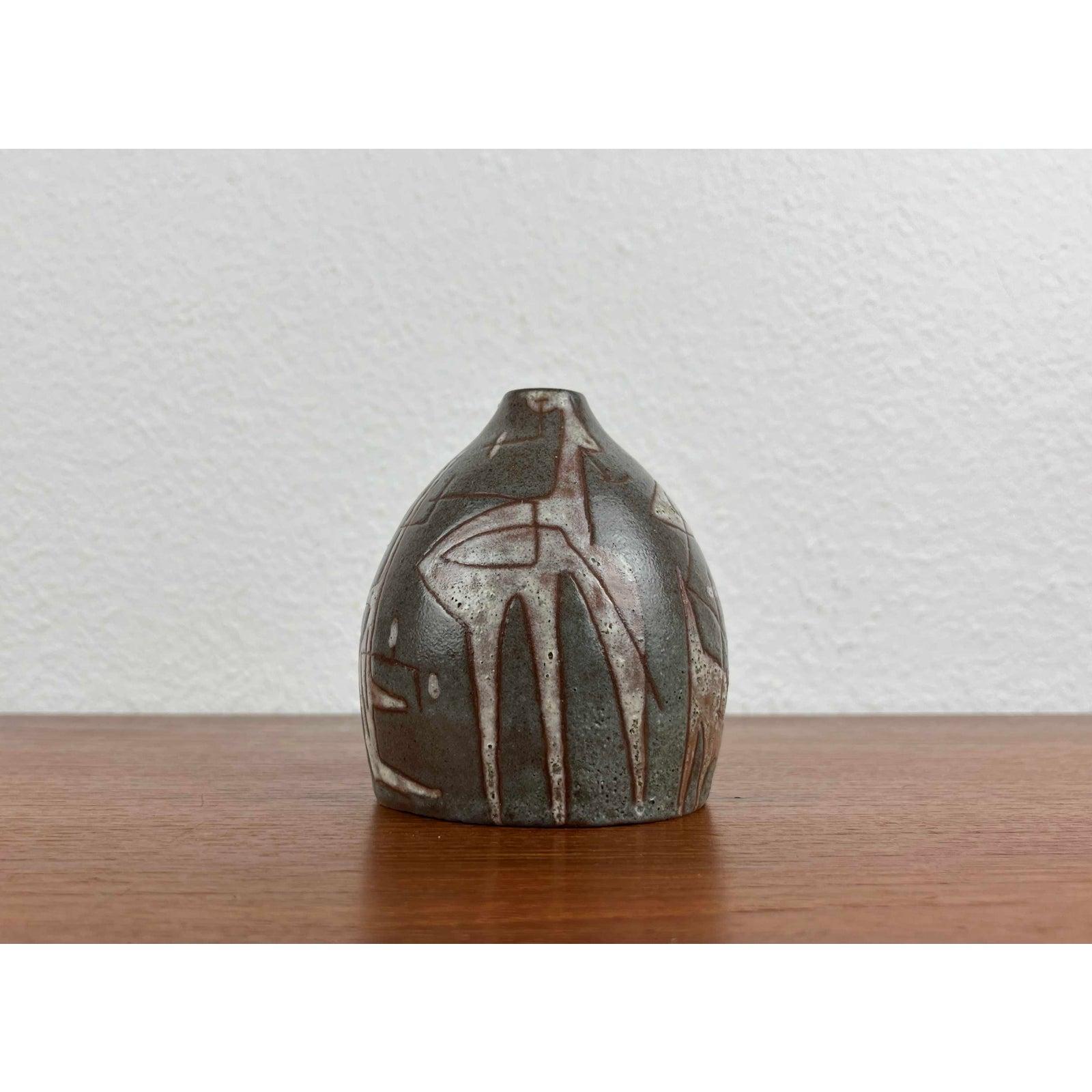 Jarrón artístico de Studio Pottery alemán de mediados de siglo, por Ingrid Fechner-Ahlers, años 60 en venta 4
