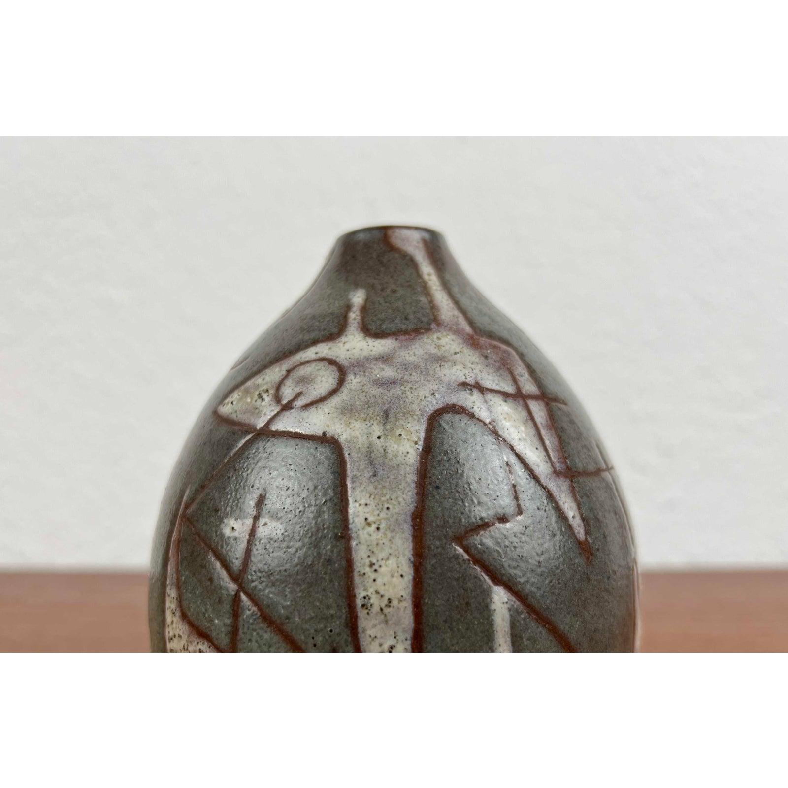Jarrón artístico de Studio Pottery alemán de mediados de siglo, por Ingrid Fechner-Ahlers, años 60 Moderno de mediados de siglo en venta