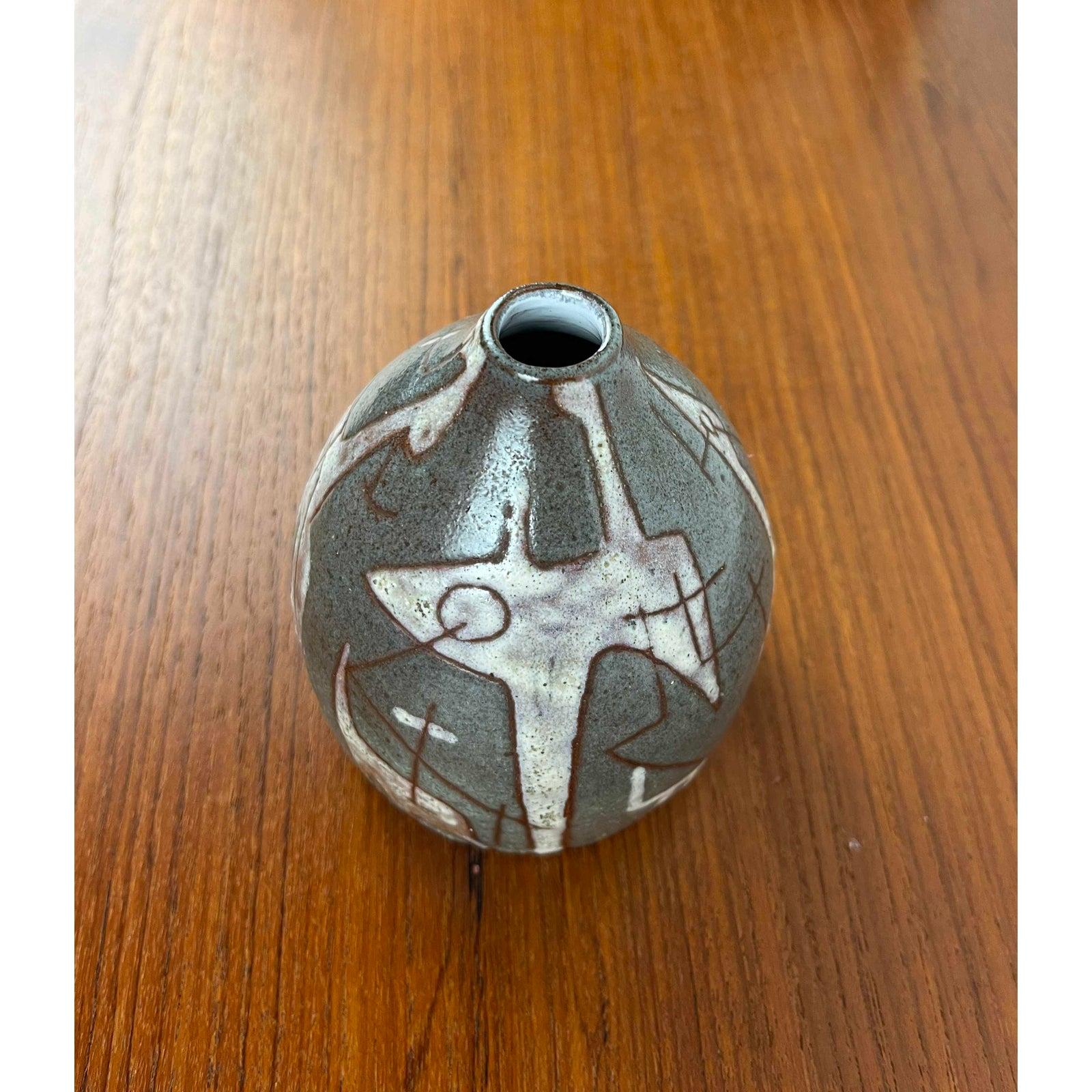 Jarrón artístico de Studio Pottery alemán de mediados de siglo, por Ingrid Fechner-Ahlers, años 60 Alemán en venta