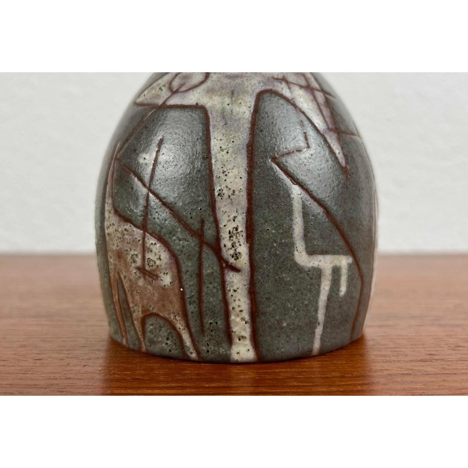Jarrón artístico de Studio Pottery alemán de mediados de siglo, por Ingrid Fechner-Ahlers, años 60 siglo XX en venta