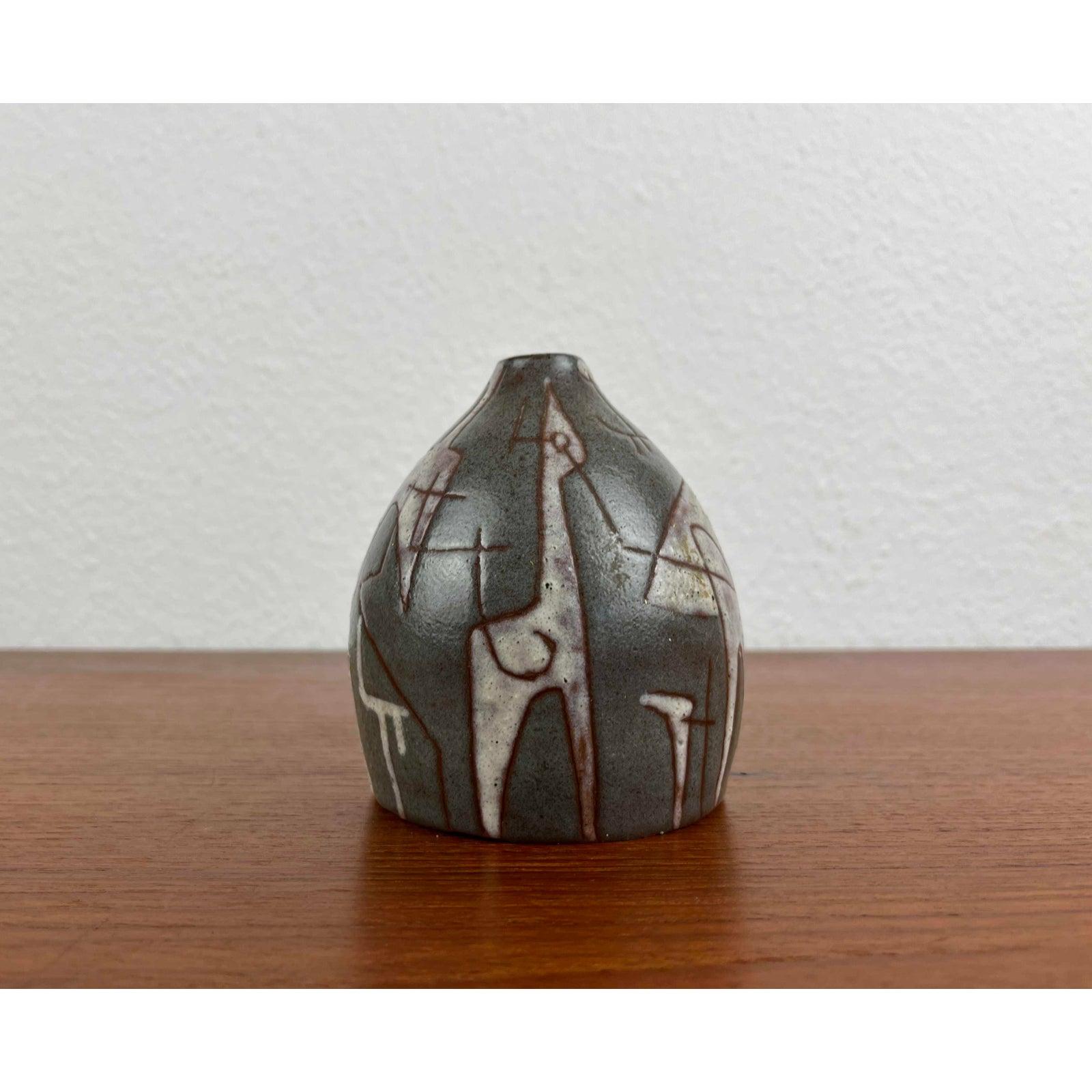 Jarrón artístico de Studio Pottery alemán de mediados de siglo, por Ingrid Fechner-Ahlers, años 60 en venta 2