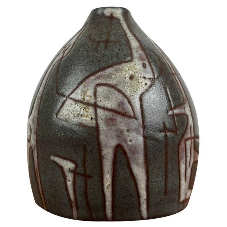 Vase d'art en Studio Pottery allemand du milieu du siècle par Ingrid Fechner-Ahlers, années 1960