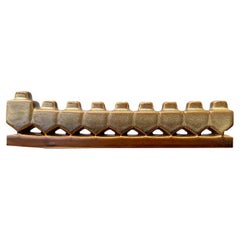 Deutsche Studio Pottery Brutalistischer Kerzenständer, 1960er Jahre