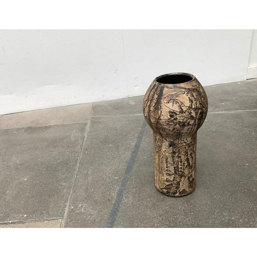 Mid-Century German Studio Pottery Brutalist Floor Vase, 1977 For Sale 7