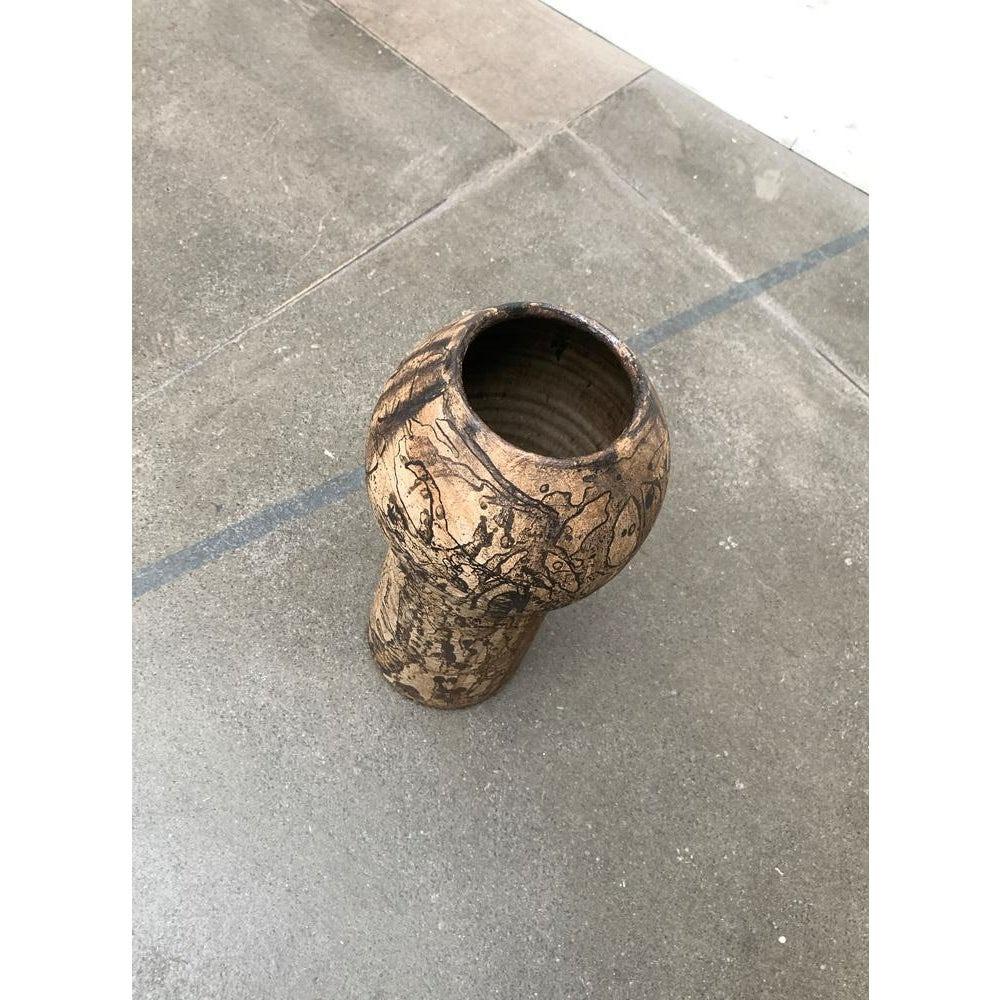 Mid-Century German Studio Pottery Brutalist Floor Vase, 1977 For Sale 3