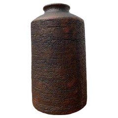 Mid-Century German Studio Pottery Brutalist Vase by Gerhard Liebenthron, 1974
