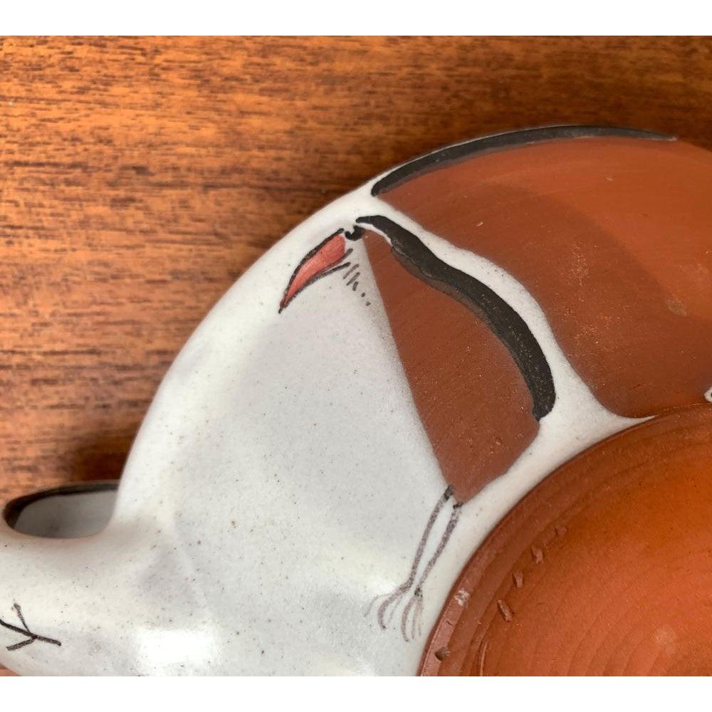 Portacandele in Studio Pottery tedesco di metà secolo con disegno di uccello, anni '60 in vendita 4